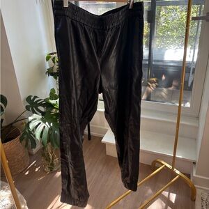 Alice + Olivia Dark Leather Joggers